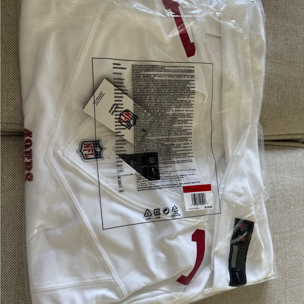 Deebo Samuel 49ers Nike White and Red Men's Jersey size L brand new